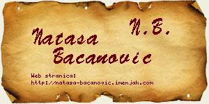 Nataša Bacanović vizit kartica